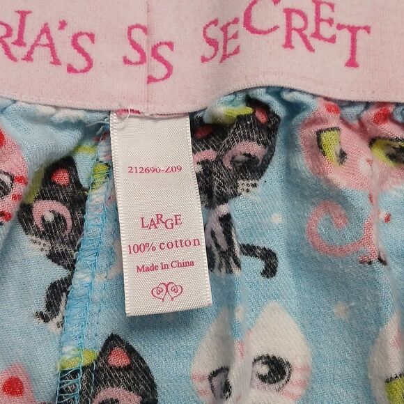Victoria's Secret kitty cat 2 pc pajama pj set Sz L EUC - Picture 11 of 11